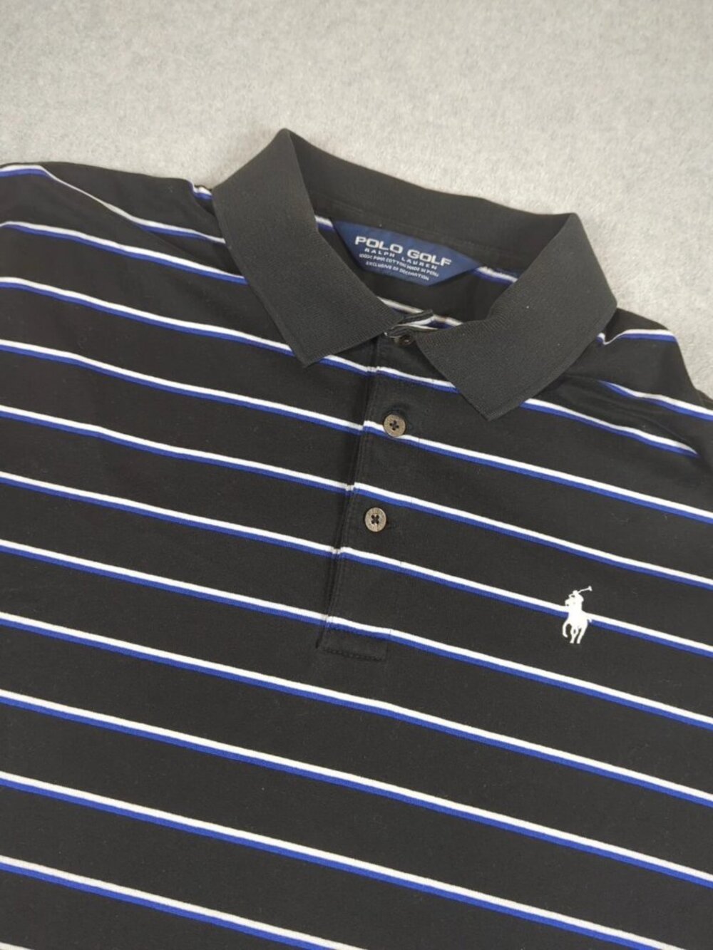 Polo Golf Ralph Lauren Polo Shirt Men's Medium Short Sleeve Striped Pima Cotton